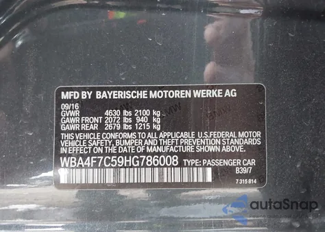 2017 BMW 430I Gran Coupe z USA, uszkodzony, nr VIN WBA4F7C59HG786008